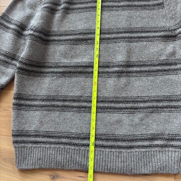 Pendleton Gray Striped Crew Neck Sweater 50% Wool 50% Alpaca Men's Size XL - Picture 5 of 8